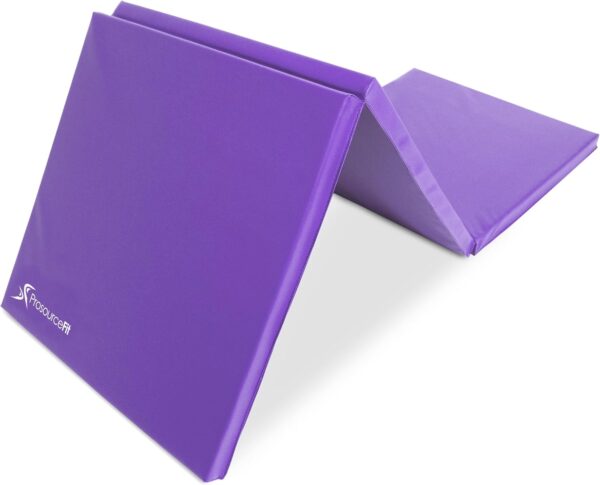 ProsourceFit Tri-Fold Folding Thick Exercise Mat 6'x2' with Carrying Handles for MMA, Gymnastics, Stretching, Core Workouts