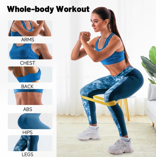 Resistance Loop Exercise Bands for Working Out, Fitness Elastic Bands, Workout Bands for Home Gym, Stretching, Yoga, Pilates, Physical Therapy (5pcs Set) - Image 4