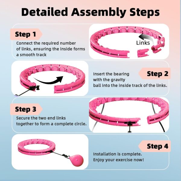Weighted Hula Infinity Fitness Hoop for Adult Weight Loss, 2 in 1 Smart Fitness Workout Hula Circle Hoops with 28 Detachable Knots, Exercise Fit Hoop Suitable for Women and Beginners - Image 6