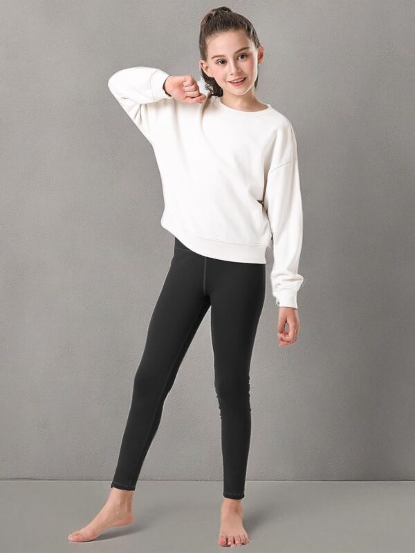 Stelle Girl's Fleece Lined Leggings Youth High Waist Warm Winter Athletic Yoga Pants with Hidden Pocket - Image 9