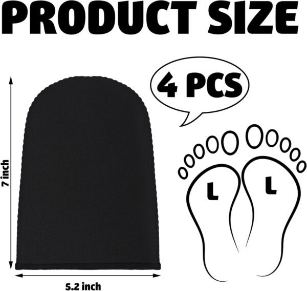2 Pairs 3mm Neoprene Toe Warmers Black Feet Warmer Toe Covers Thermal Foot Toe Caps for Winter Sports Outdoor - Image 2