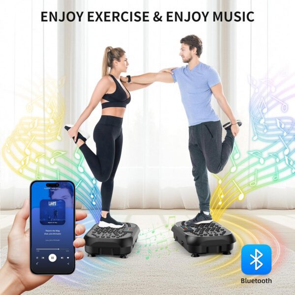 Vibration Plate Exercise Machine - CrazyFeb Vibration Plate for Lymphatic Drainage, Whole Body Vibrating Plate Exercise Machine - Waver Vibration Plate High-Intensity Fitness Equipment for Weight Loss - Image 2