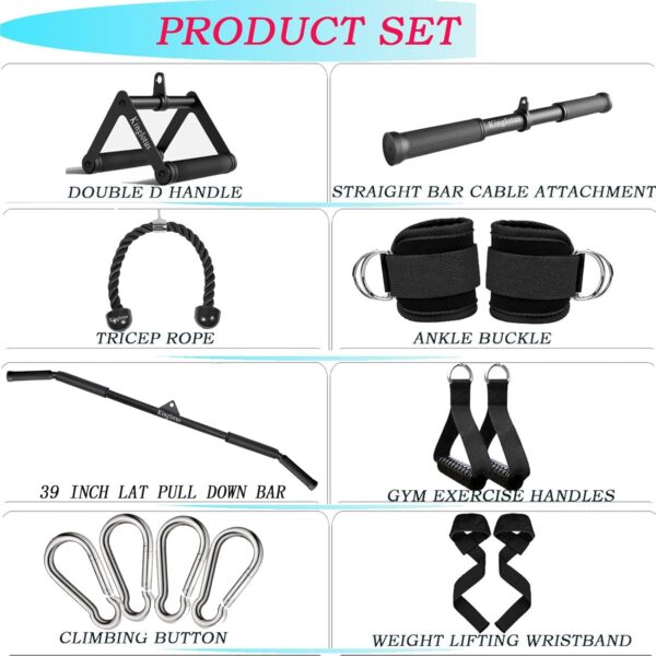 Cable Machine for Home Gym, Triceps Press Down Cable Machine attachments, LAT Pull Down attachments, Triceps Pull Down attachments, Fitness Equipment Cable Accessories. - Image 6