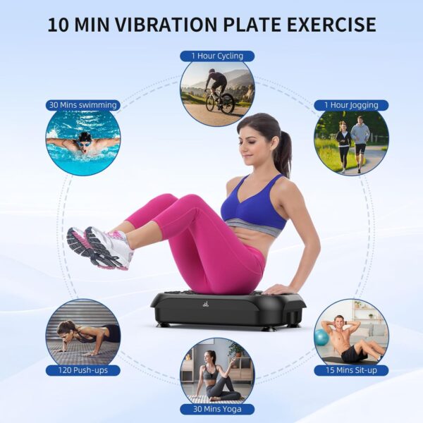 Vibration Plate Exercise Machine - CrazyFeb Vibration Plate for Lymphatic Drainage, Whole Body Vibrating Plate Exercise Machine - Waver Vibration Plate High-Intensity Fitness Equipment for Weight Loss - Image 6
