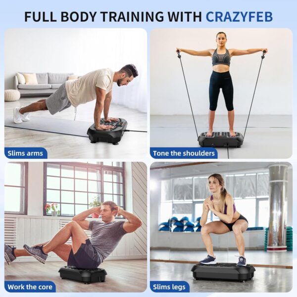 Vibration Plate Exercise Machine - CrazyFeb Vibration Plate for Lymphatic Drainage, Whole Body Vibrating Plate Exercise Machine - Waver Vibration Plate High-Intensity Fitness Equipment for Weight Loss - Image 7