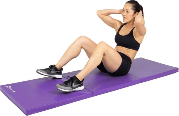 ProsourceFit Tri-Fold Folding Thick Exercise Mat 6'x2' with Carrying Handles for MMA, Gymnastics, Stretching, Core Workouts - Image 4