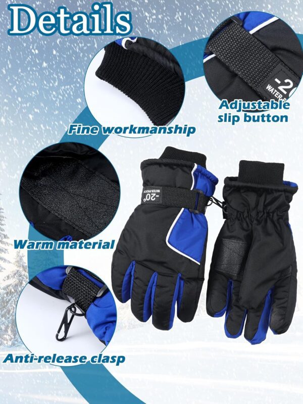 Bencailor 6 Pairs Winter Gloves for Kids Waterproof Boys Snow Ski Gloves Girls Warm Windproof Mittens for Children Outdoor - Image 5