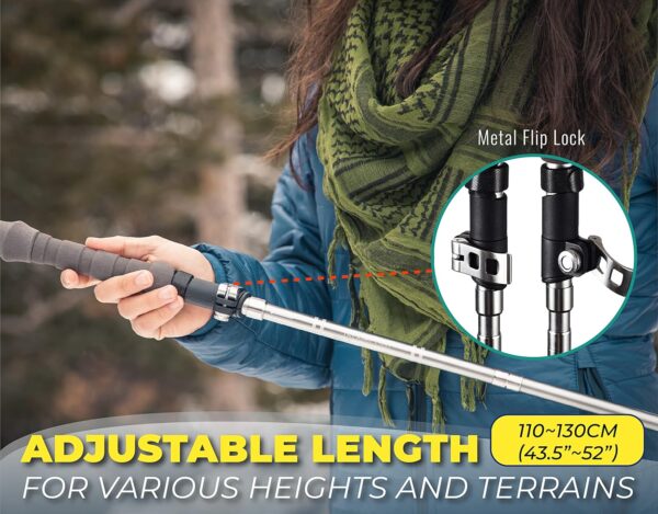 TREKOLOGY Trekking Poles Collapsible Nordic Hiking Poles - Cork Handle 2pc Ultralight Folding Walking Sticks, Hiking Sticks, Lightweight Aluminum Foldable Trekking Walking Sticks for Seniors Women Men - Image 4