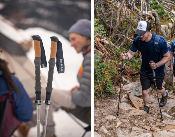 TREKOLOGY Trekking Poles Collapsible Nordic Hiking Poles - Cork Handle 2pc Ultralight Folding Walking Sticks, Hiking Sticks, Lightweight Aluminum Foldable Trekking Walking Sticks for Seniors Women Men - Image 7