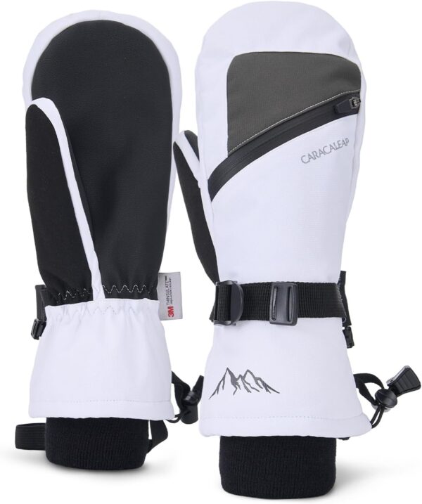 Winter Ski Mittens for Men Women Cold Weather- Warm Snowboard Mittens Gloves Waterproof Snow Sports Mitts Gloves