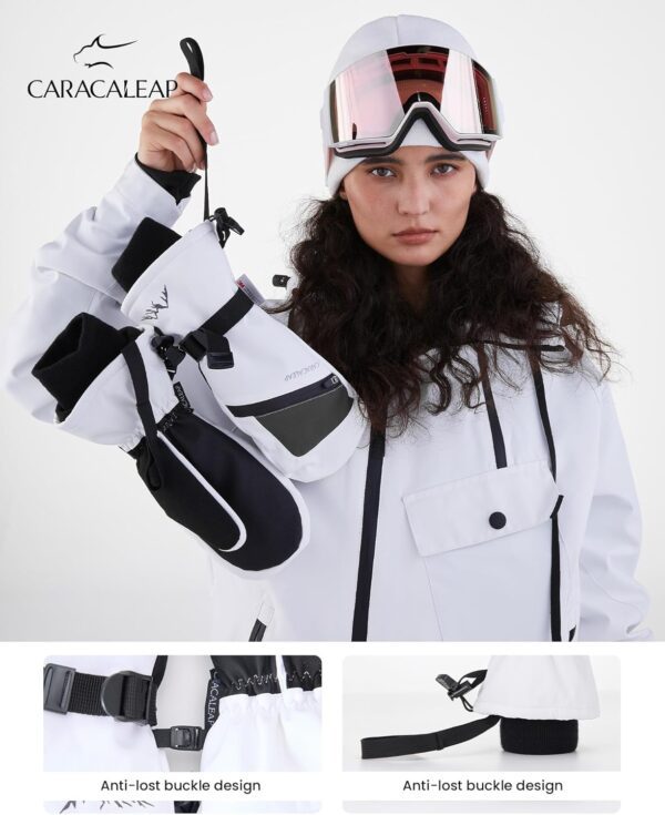 Winter Ski Mittens for Men Women Cold Weather- Warm Snowboard Mittens Gloves Waterproof Snow Sports Mitts Gloves - Image 3
