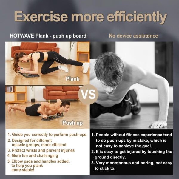 HOTWAVE Portable Workout Equipment with 20 Gym Accessories.Push Up Board &Plank,Resistance Band with Ab Roller Wheel,Exercise at Home For Men and Women - Image 3