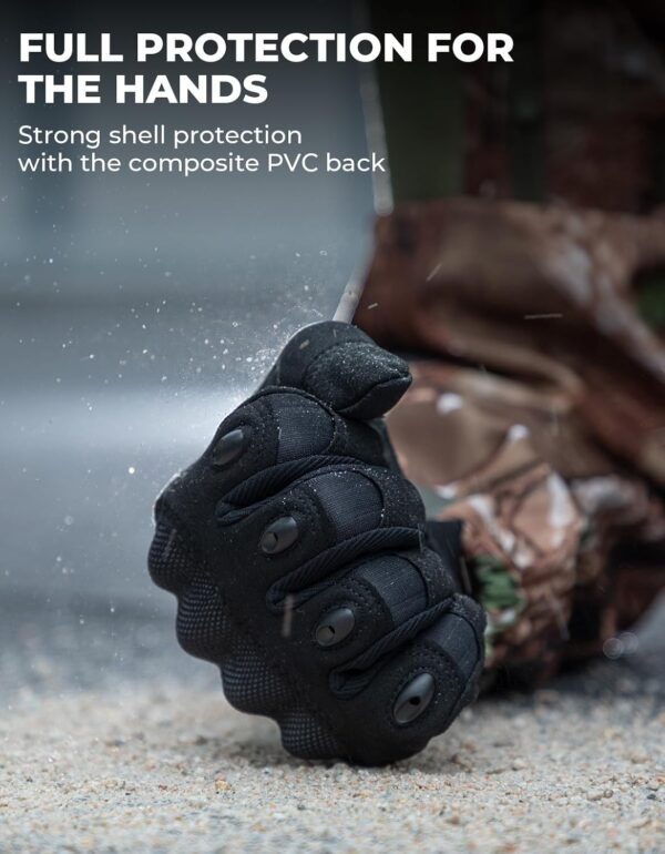 KEMIMOTO Tactical Gloves for Men, Touchscreen Motorcycle Gloves with Hard Shell & Palm Padding for Sports Motorcycle Cycling Tactical Airsoft Paintball Hunting Hiking Camping Climbing - Image 2