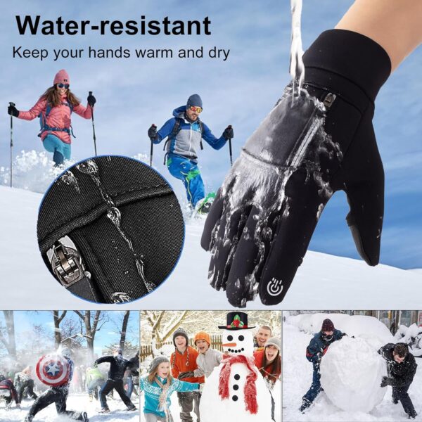 weiatas Winter Fingerless Gloves for Men Women Touch Screen, Cold Weather Thermal Sport Gloves for Fishing Running Cycling Driving Hiking, Warm Windproof Work Gloves - Image 4